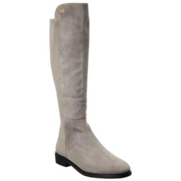 New Stuart Weitzman Keelan City Suede Knee High Boot In Grey Sz 10.5