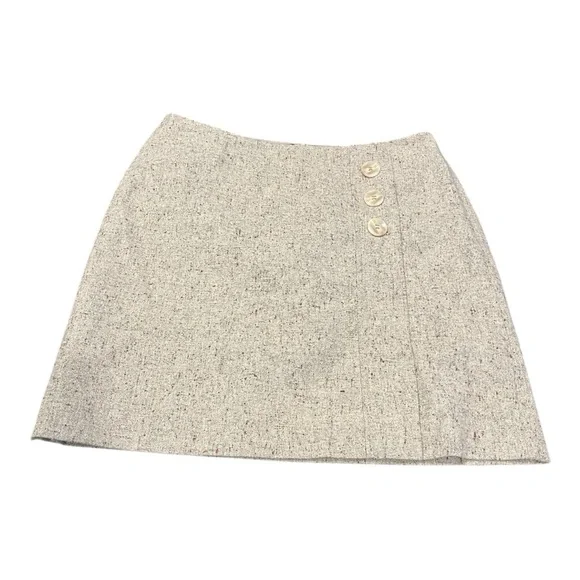 The Limited‎ Gray Tweed side button Lined Skirt Size 6