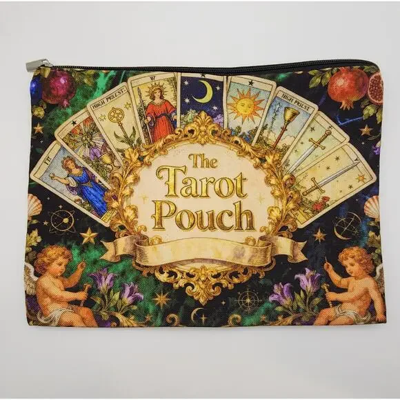 Tarot Pouch Design Makeup Utility Bag Lined Canvas Fabric Zipper Top