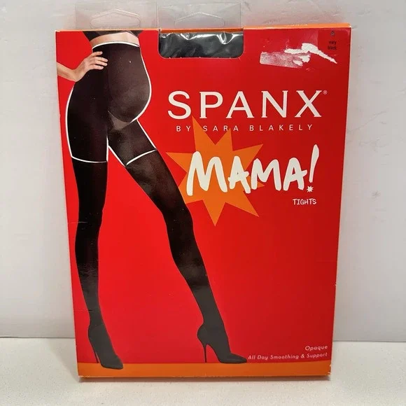 NEW Spanx Mama Tights Opaque All Day Smoothing And Support Very Black Size‎ A