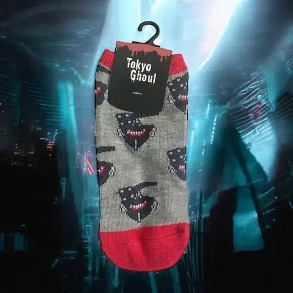 NEW Tokyo Ghoul Kaneki Ghoul Mask No-Show Socks Shoe Adult Size 4-10