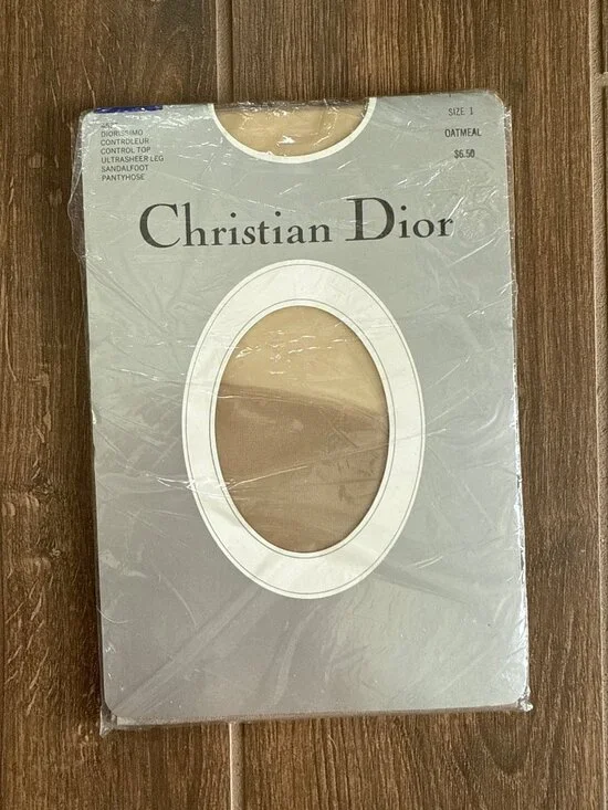 Vintage Christian Dior size 1 Oatmeal #4533 Control Top Pantyhose