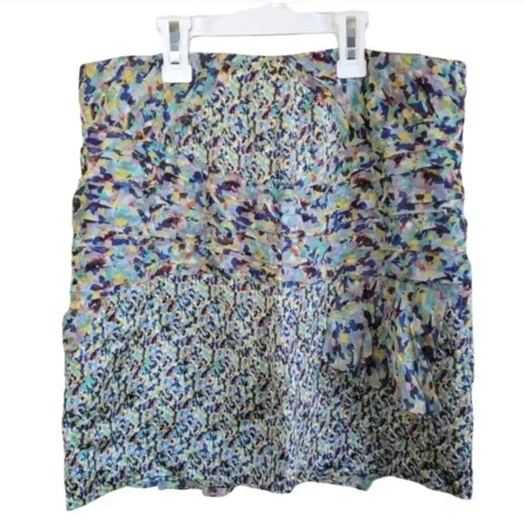 Twinkle 100% Silk Abstract Print Mini Skirt Blue Purple 4