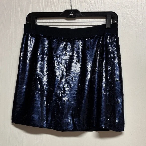 J. Crew Collection Sparkling Midnight Blue Sequins‎ Mini Skirt. EUC