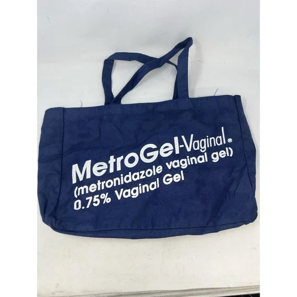 Vintage MetroGel Vaginal Pharma Promo Tote Bag Canvas Doctor Medical Advertising