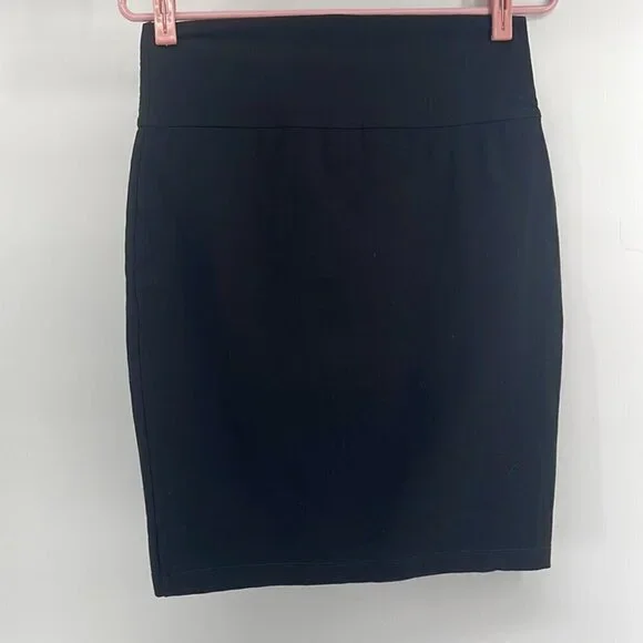 EILEEN Fisher pencil skirt black stretchy office career wear professional sz xs