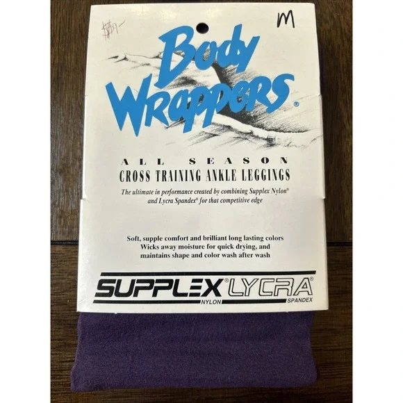Vintage Body Wrappers Dance Footless Tights Purple  Medium
