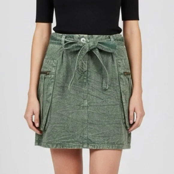 NWT EarthBound Cargo Skirt Tie Dye Button Fly with tie Belt M