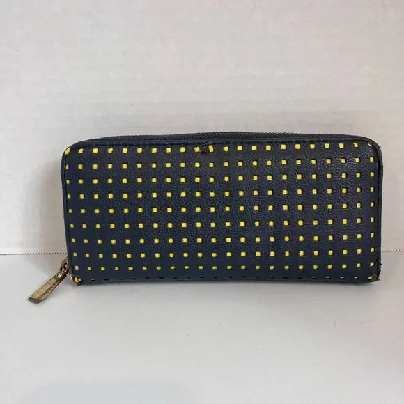 Target Navy Blue Green Faux Leather Wallet