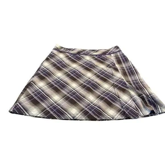 Lerros Purple Plaid A-Line Skirt Size 46/14