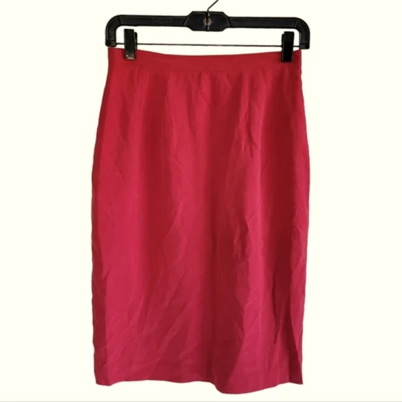 17 North 100% Silk Midi Skirt Red 6