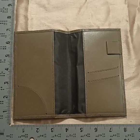 Dunhill Olive Green Leather Wallet Check Book NWOT