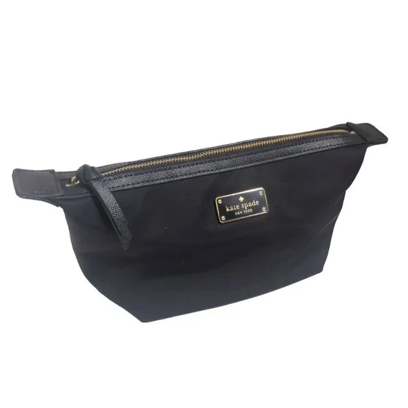 Kate Spade Jodi Wilson‎ Road Black Nylon Accessory Pouch Makeup