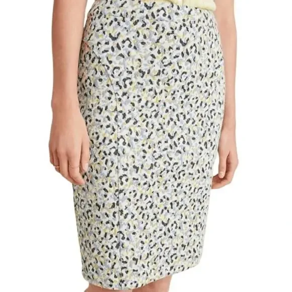 Anthropologie Maeve Jacquard lined Leopard Print Skirt 1X A007099