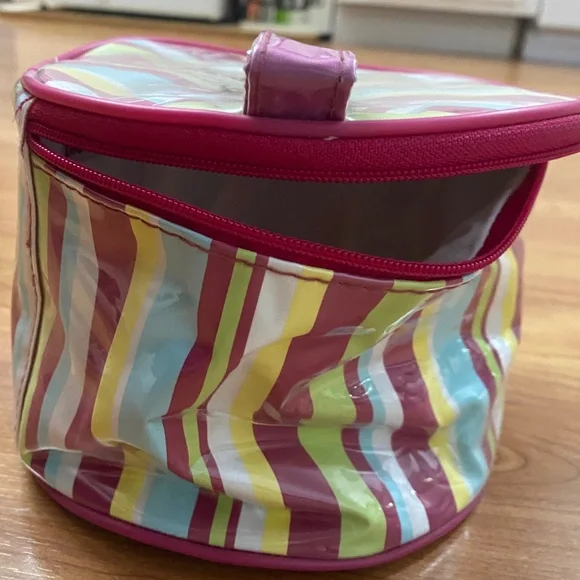 Striped Round Cosmetics Bag by Glamour