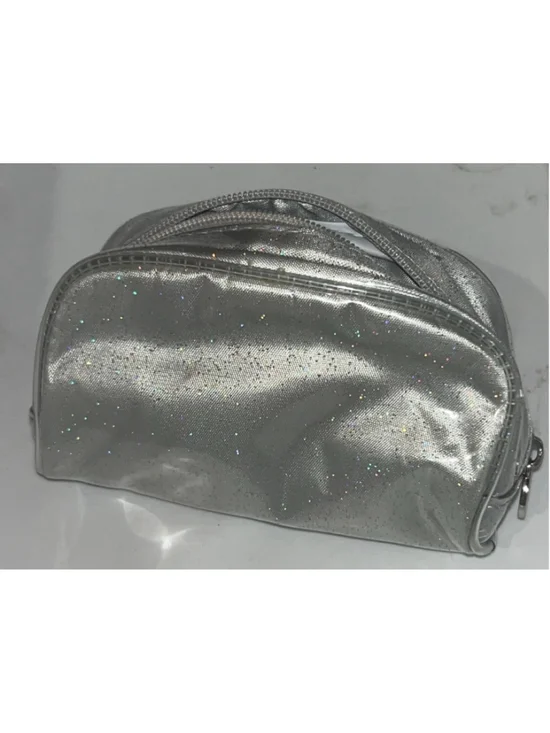 Women's i.CHI Silver Glitter Cosmetic Bag One Size