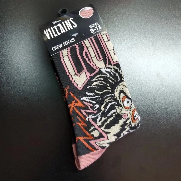 Disney Cruella Mid Calf Socks, Unisex, Size 9-13- NWT