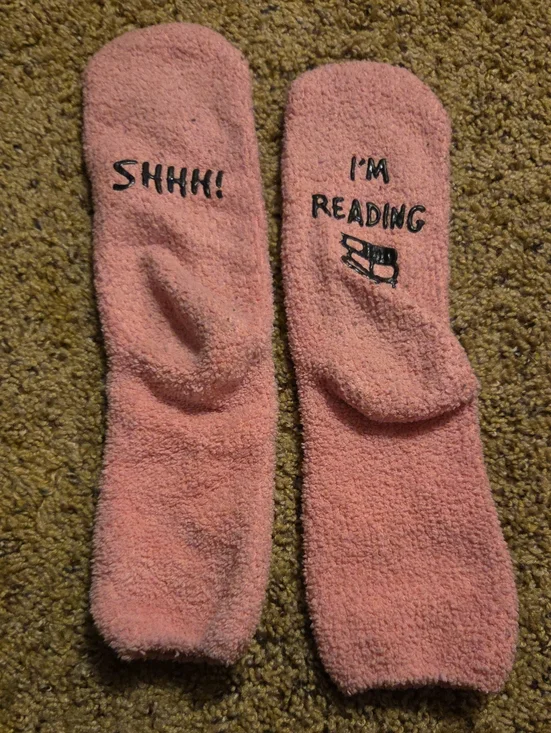 Pink Cozy Reading Slipper Socks - 