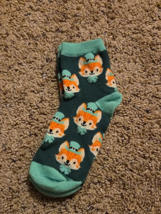 Cute St. Patrick's Day Fox Pattern Ankle Socks - 1 Pair