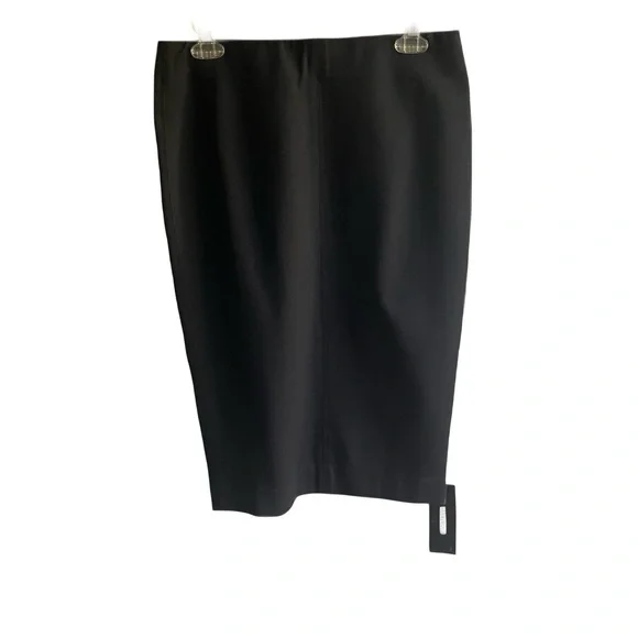 Tart Black Midi Pencil Skirt Size L Pull On Office Classic Stretch Knee Length