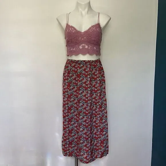 90s Mini floral Y2K Midi Skirt
