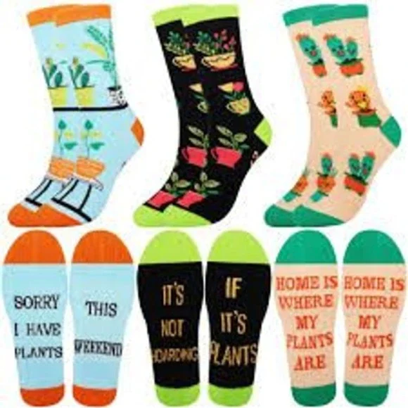 Cute‎ Cactus Plant Socks Women's Crew Socks Novelty Funny Garden Theme