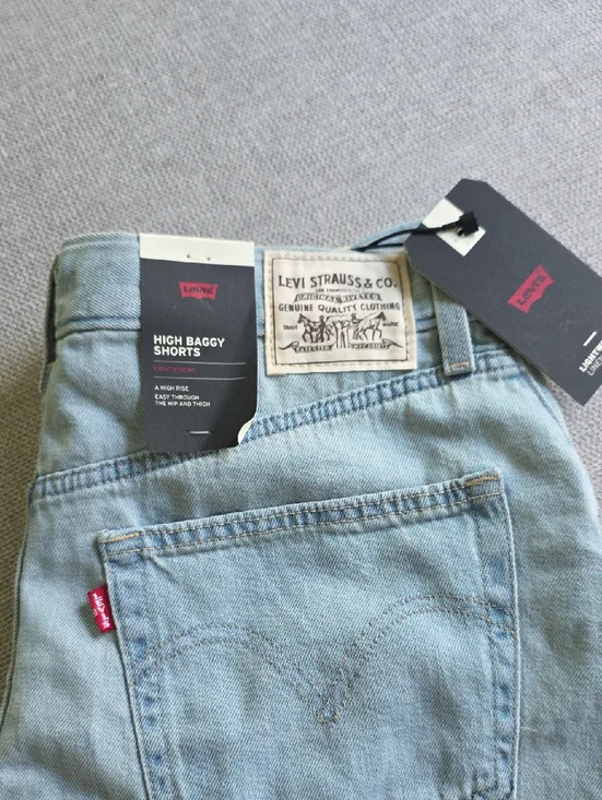 Levi's Women's Lightweight Line + Denim Blue Relaxed High Baggy Jeans