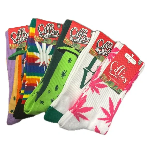 Sillies Novelty Weed Crew Socks