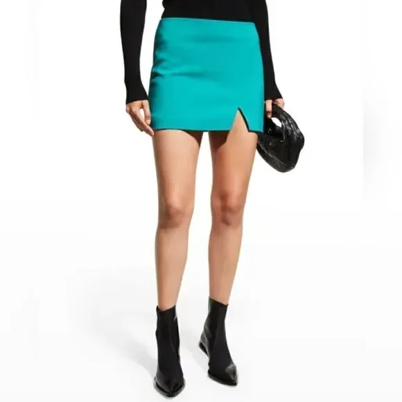 A.L.C. Rylee Faux Wrap Jade Teal Mini Skirt sz 4 EUC
