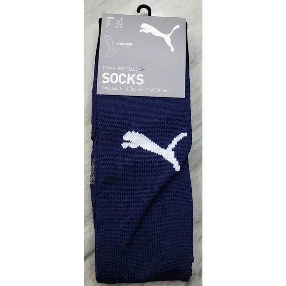 Puma Liga Knee High Socks Blue Size 3.5 6