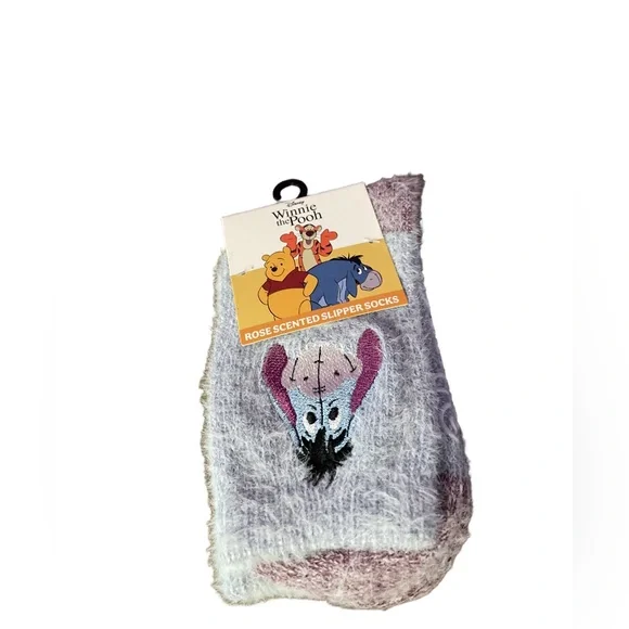 🏝️🎉Disney Eeyore Purple Slipper Socks • Non-Slip • NWT