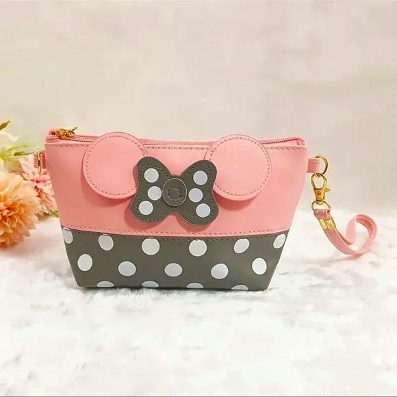 Pink Minnie Mouse Ear Inspired Cosmetic Bag