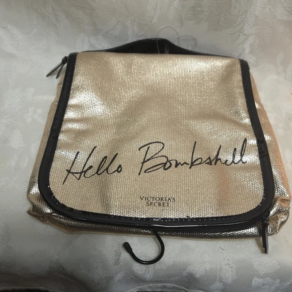 Victoria's Secret Shimmering Gold Cosmetic Case NWT