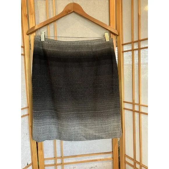 Amanda and Chelsea Nordstrom Women's Black & Gray Ombré Tweed Skirt, Size 8