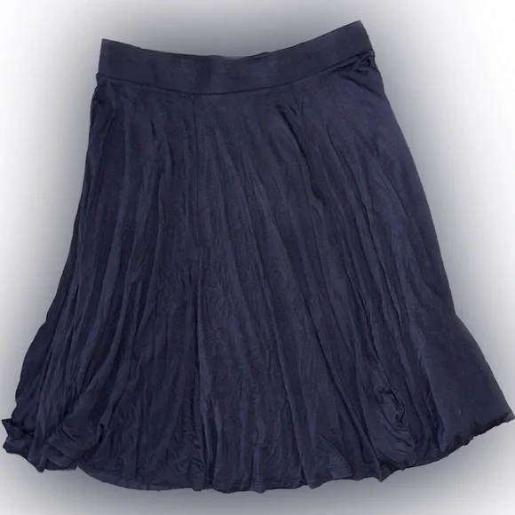 H&M Navy Blue Flowy Midi Skirt size L