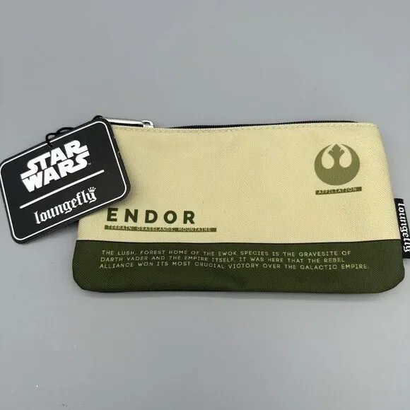 Loungefly Disney Star Wars Endor Zipper Pouch Cosmetic/Coin Bag NWT 💚
