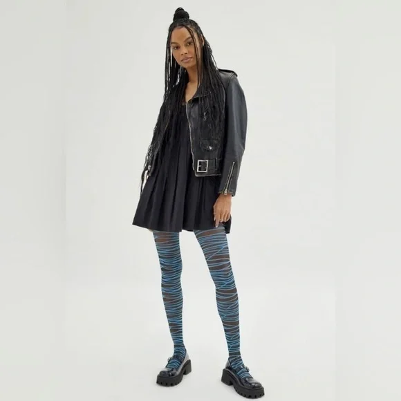 Urban Outfitters Lots of Lines Sheer tights NWT