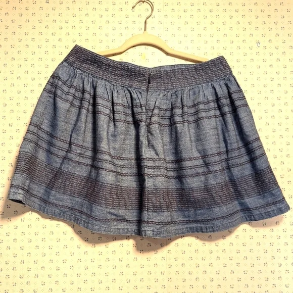 💙 American Eagle 8 Mini skirt denim Ribbon embroidered design cotton cowgirl