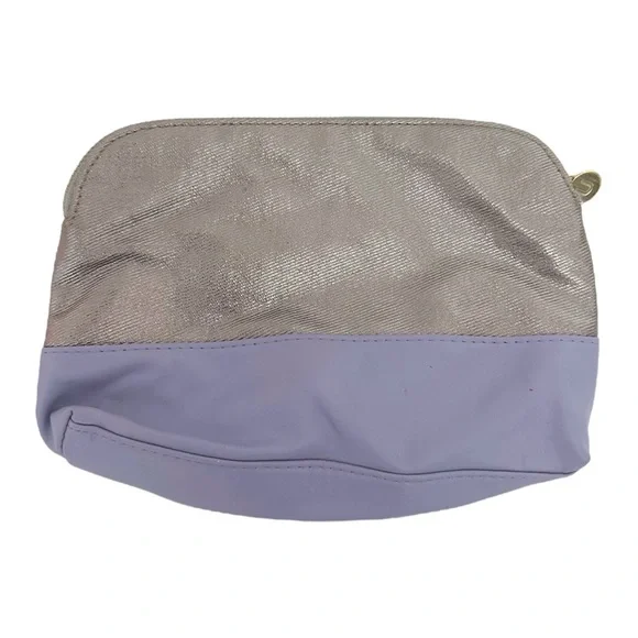 Nordstrom Lavender & Metallic Two-Tone Zip Cosmetic Bag