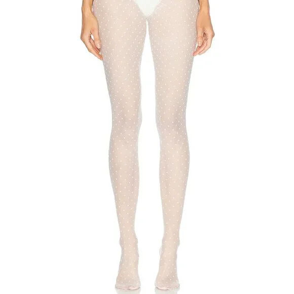 NWT WARDROBE.NYC Polka Dot Tights in White NEW FWRD