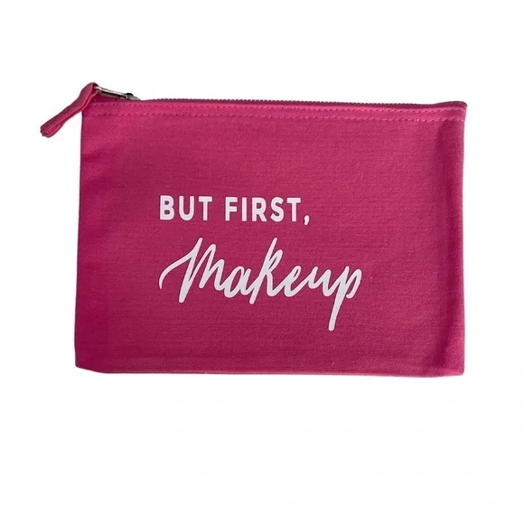 PINK MAKEUP BAG ‘BUT FIRST MAKEUP’