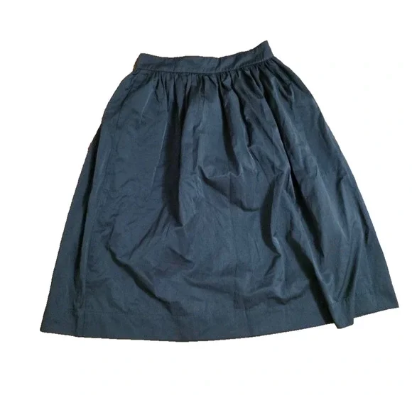 Zara Woman Above Knee Flare Skirt Side Zipper Pleated green Gray Small A001183