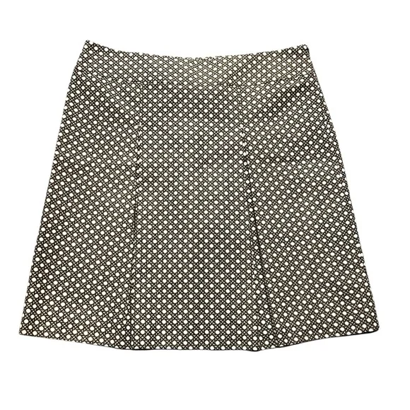 Talbots women’s brown cream cotton pleated front skirt size 14