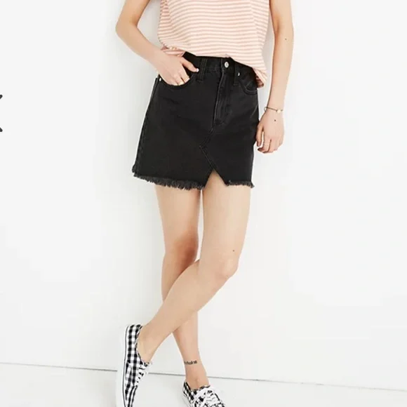 Madewell Mini Skirt in Lunar Wash: Cutout Edition