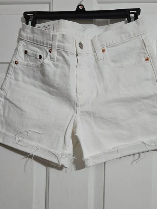 GAP White Distressed Denim Shorts