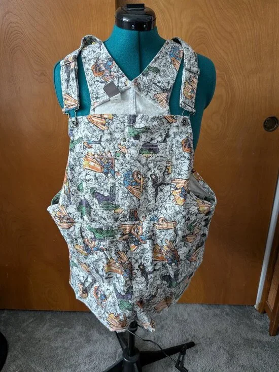 Marvel Denim Overall Shorts