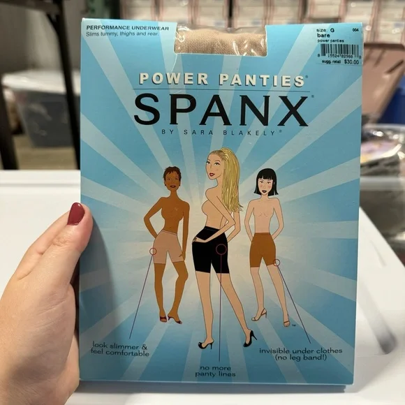 SPANX Power Panties Performance Underwear Size  G Slims Tummy Thighs Rear