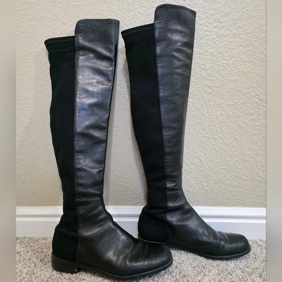 Stuart Weitzman 5050 Black Over the Knee Boots Size 7