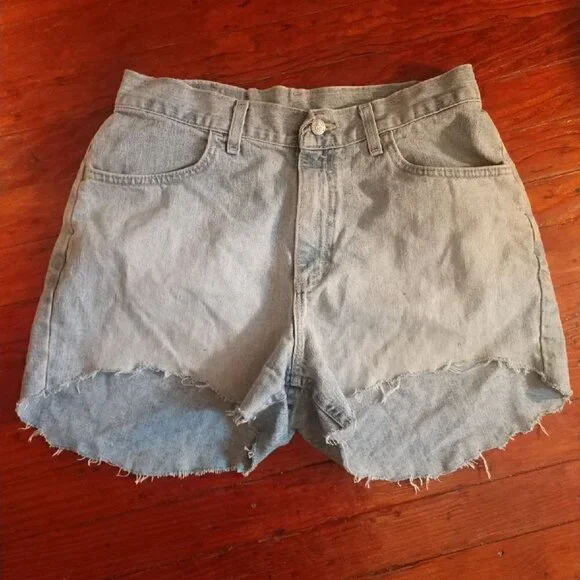 High Rise Denim Riders Shorts
