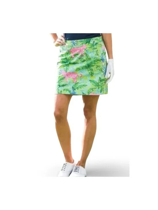 Polo Golf Ralph Lauren SKIRT Size 8 Multicolor Tropical Animal Print Resort READ